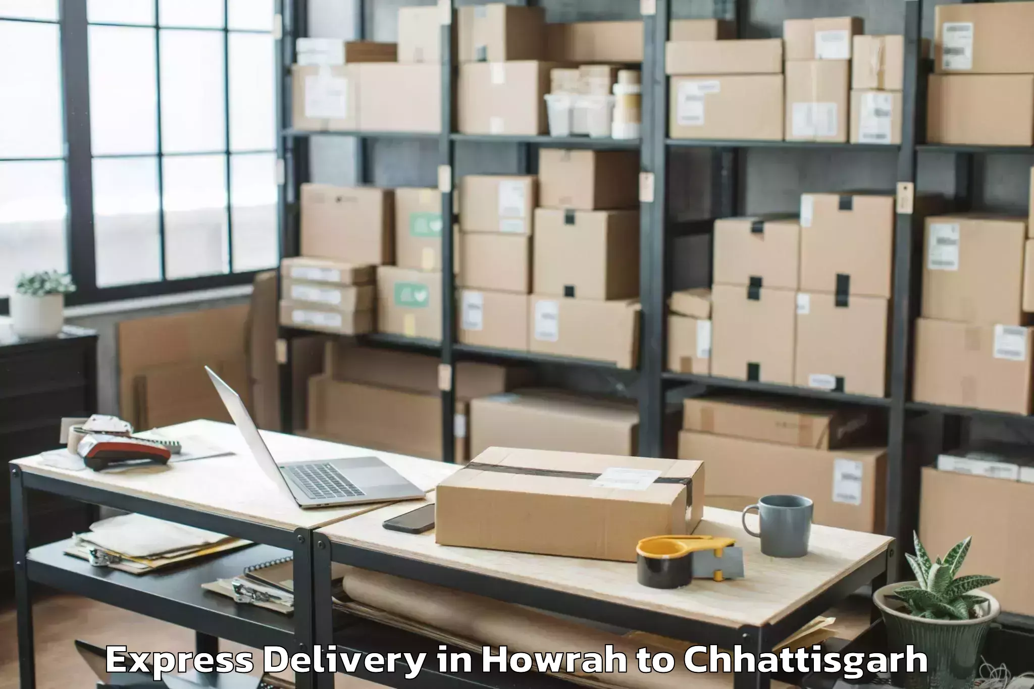 Leading Howrah to Op Jindal University Raigarh Express Delivery Provider